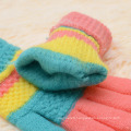 Fashion Kids Cheap Promotional Knitted Winter Striped Gloves